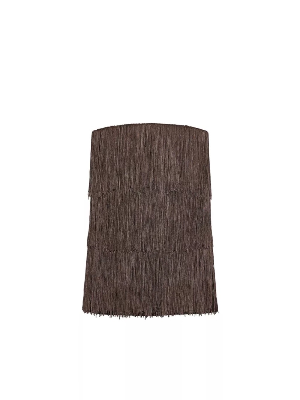 Zara Brown Tiered Fringe Mini Dress